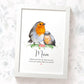 Bird Thank You Personalised Name Gift Prints Robin Wall Art Custom Mothers Day Daughter Teacher Present