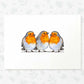 Robins Woodland Animal Nursery Print for Triplets