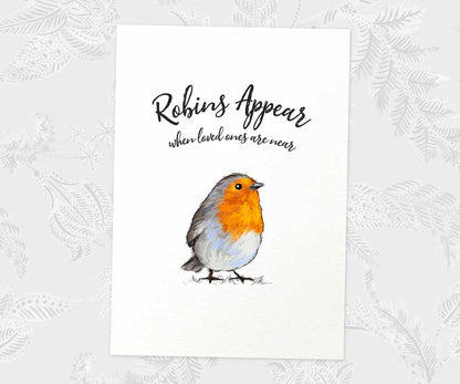Bird Memorial Name Parent Loss Funeral Gift Prints Robins Appear Wall Art Handmade Sympathy Grandma Grandad