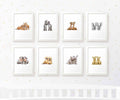 Safari Animals Twin Nursery Prints Set of 8