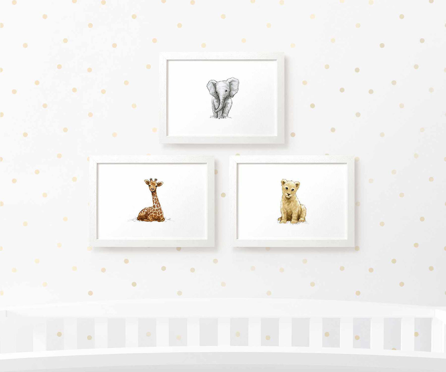 Safari Nursery Prints New Baby Shower Gift Boy Girl Animal Wall Art Set Playroom Decor UK