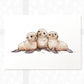 Seals Animal Nursery Print for Triplets