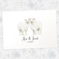 Two Sheep A3 Unframed Art Print Personalized With Names And Date For A Heartwarming Valentines Day Gift