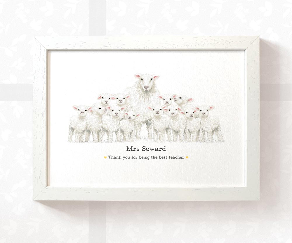 Best Small Gifts For Teachers Farewell End Of Term Leaving Presents Nursery Thank You Sheep Prints
