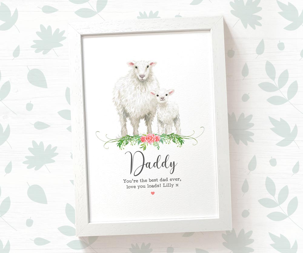 Thank You Personalised Name Gift Animal Prints Sheep Wall Art Custom Mothers Day Daughter Love Grandma
