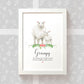 Thank You Personalised Name Gift Animal Prints Sheep Wall Art Custom Teacher Mum Best Friend Present