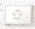 Personalised Sheep Wedding Anniversary Print