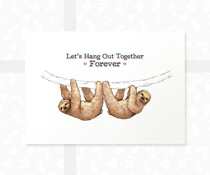 Sloth Love Art Print | Let's Hang Out Together Forever