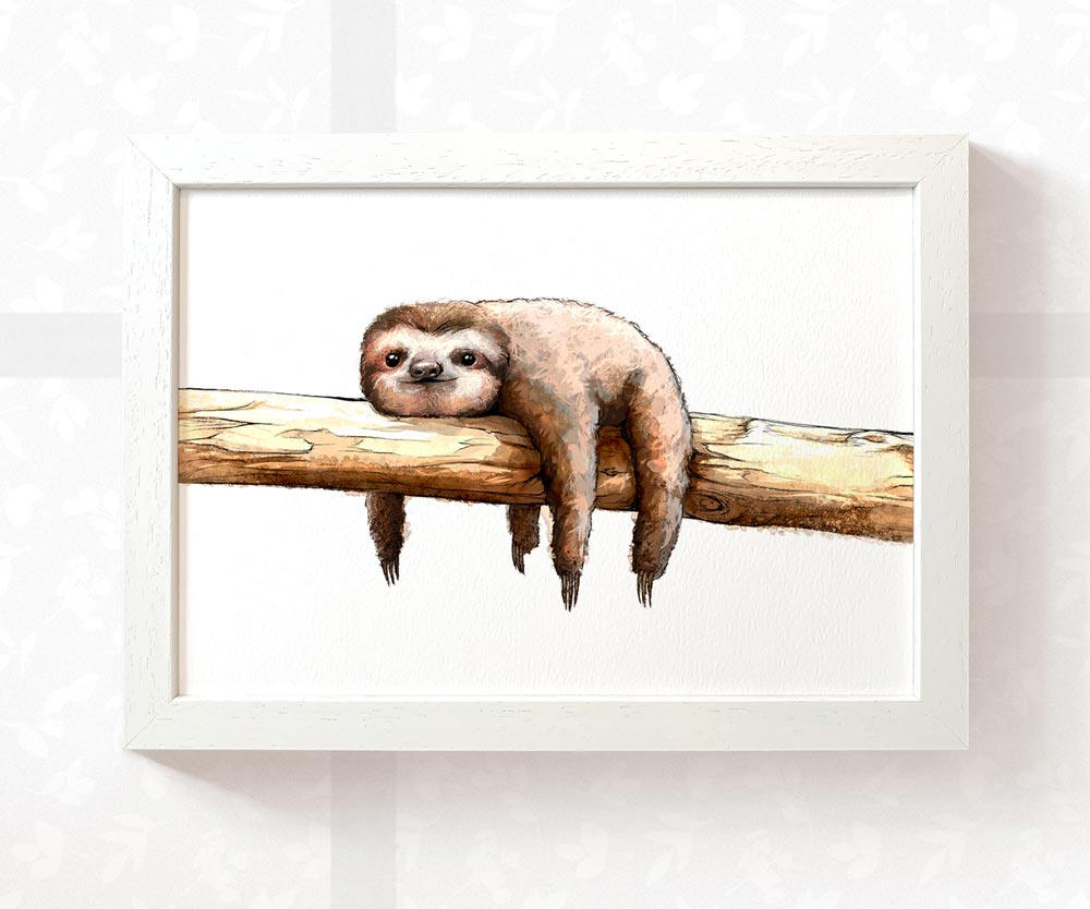 Sloth Nursery Print - New Baby Gifts – Pawprint Illustration