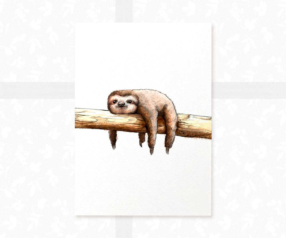 Lazy Sloth Animal Print