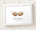 Personalised Sloth Wedding Anniversary Print