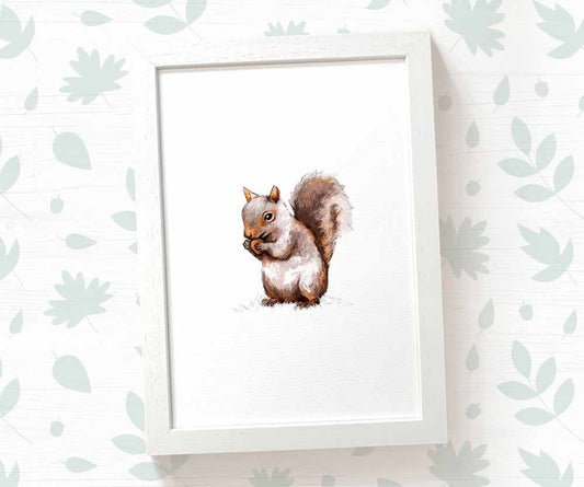 Squirrel Woodland Animal Nursery Print
