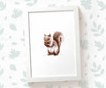 Squirrel Woodland Animal Nursery Print