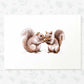 Squirrels Woodland Animal Nursery Print for Twins