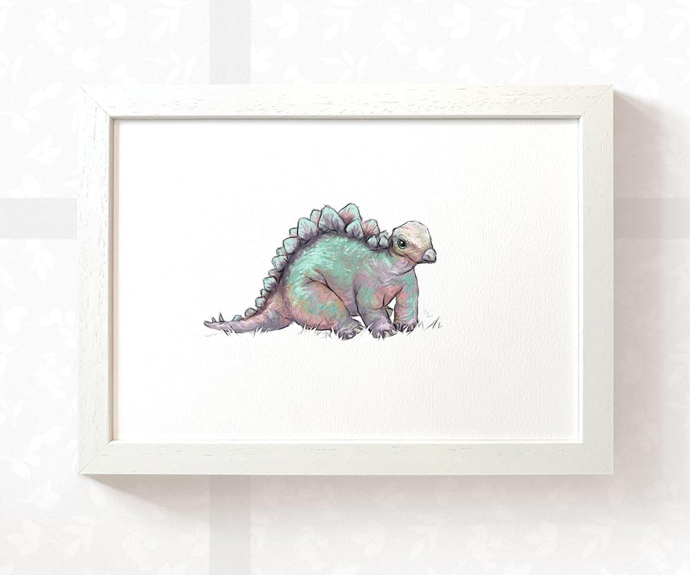 Stegosaurus Nursery Art Print | Dinosaur Children's Wall Art