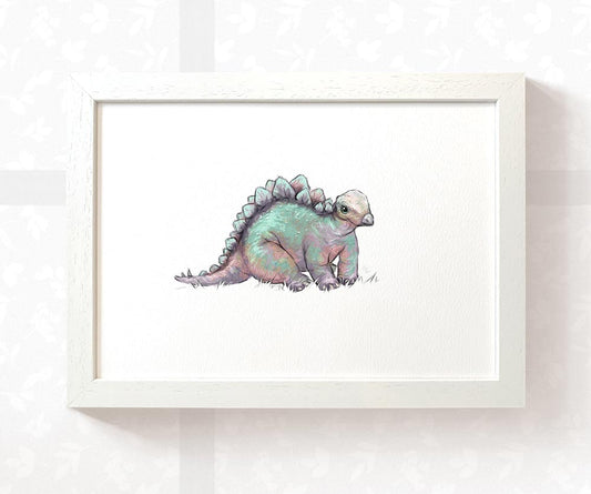 Stegosaurus Dinosaur Nursery Print