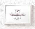 Personalised Swan Wedding Anniversary Print