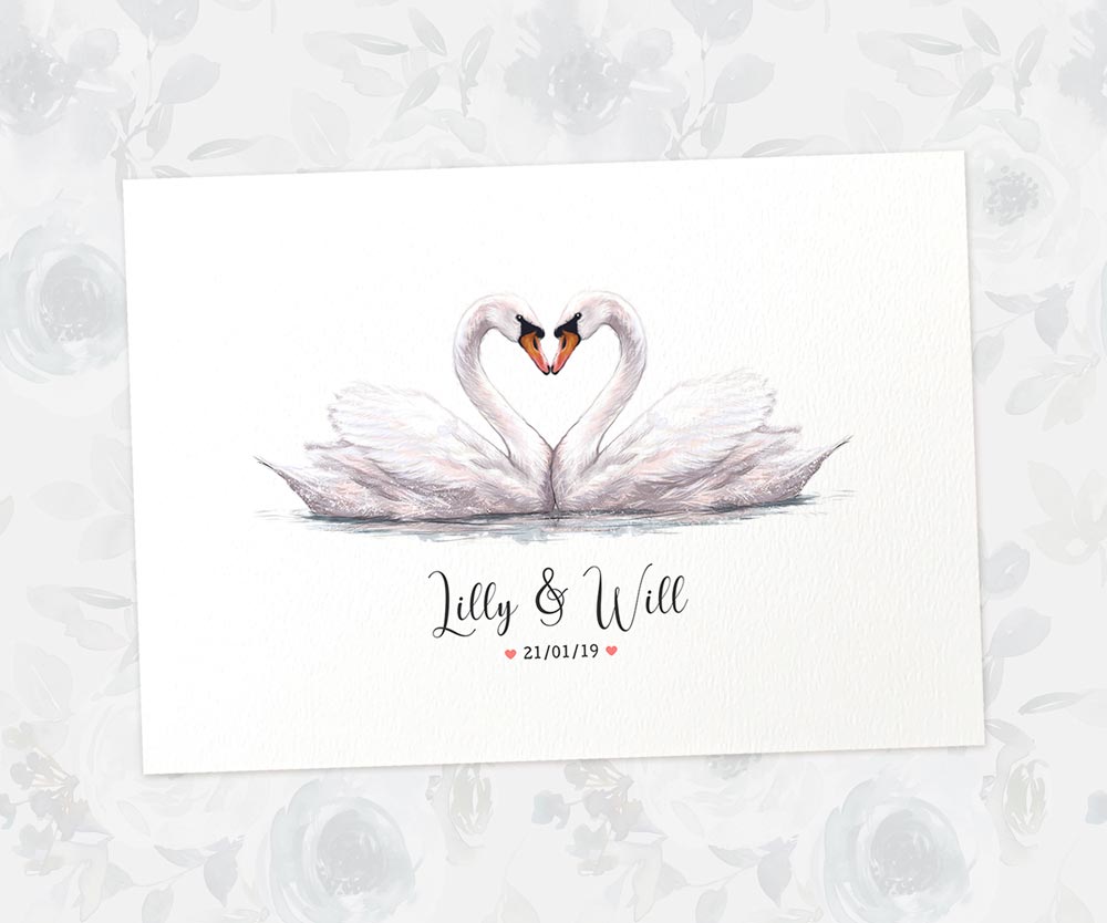 Wedding invitations with clearance swans