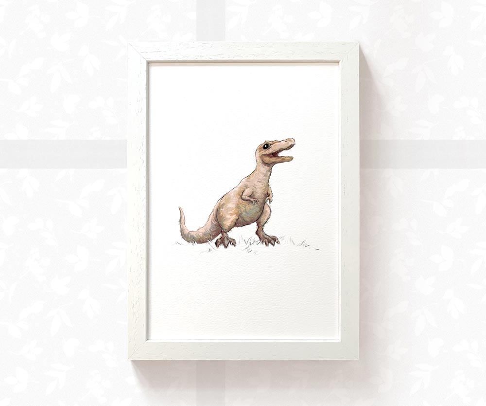 T-Rex Nursery Art Print | Dinosaur Children's Wall Art