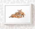 Tigers Safari Animal Nursery Print for Twins