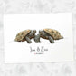Two Tortoises A4 Unframed Print Customized With Names And Date For A Thoughtful Valentines Day Gift