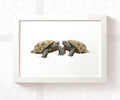 Tortoise Animal Nursery Print for Twins