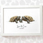 Tortoise Couple A4 Framed Print Personalized With Names And Date For An Exceptional First Anniversary Gift Idea