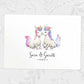 Two Unicorns A4 Unframed Print Customized With Names And Date For A Thoughtful Valentines Day Gift