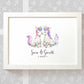 Personalized Unicorn Couple A3 Framed Print Featuring Names And Date For A Memorable 50th Anniversary Gift For Parents