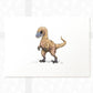 Velociraptor Dinosaur Nursery Print