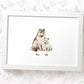 Framed A4 mother and baby wolf personalised with names for a special mothers day present