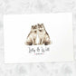 Two Wolves A3 Unframed Art Print Personalized With Names And Date For A Heartwarming Valentines Day Gift