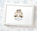 Personalised Wolf Wedding Anniversary Print