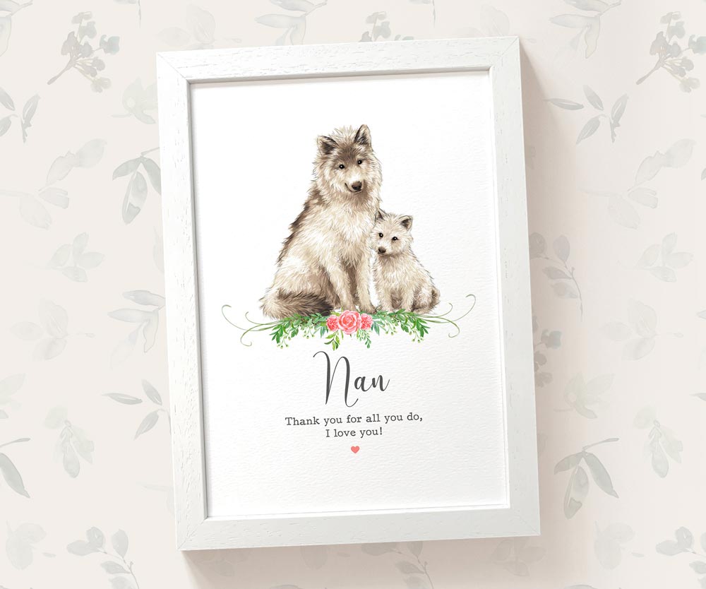 Thank You Personalised Name Gift Animal Prints Wolf Wall Art Custom Teacher Mum Best Friend Present