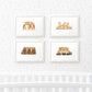 Woodland Nursery Prints Triplet New Baby Shower Gift Ideas Animal Wall Art Set Playroom Decor UK