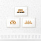 Woodland Nursery Prints Triplet New Baby Shower Gift Ideas Animal Wall Art Set Playroom Decor UK