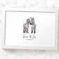 Personalized Zebra Couple A3 Framed Print Featuring Names And Date For A Memorable 50th Anniversary Gift For Parents