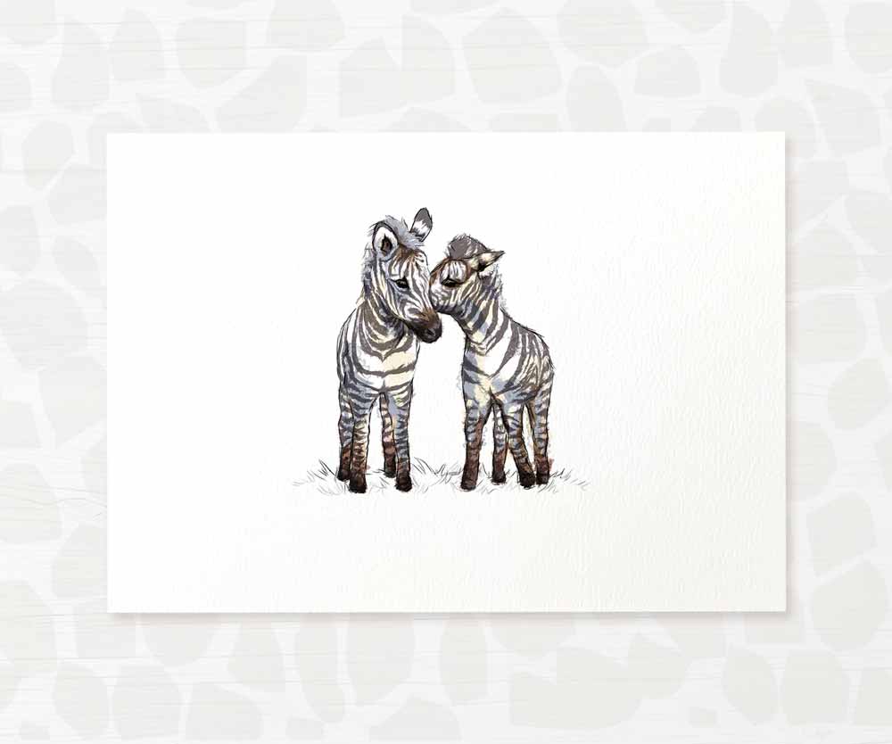 Twin Baby Shower Gift Safari Jungle Nursery Decor Animal Wall Art Zebra Print Newborn Gender Neutral
