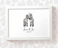 Personalised Zebra Wedding Anniversary Print