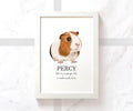 Personalised Guinea Pig Pet Name Gifts Memorial Wall Art Print, Multiple Colours Available
