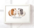 Personalised Guinea Pigs Pet Name Gift Memorial Wall Art Print, Multiple Colours Available